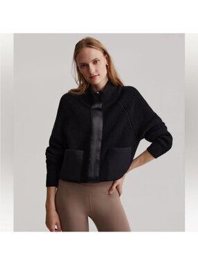 VARLEY Delfern Sweater Knit Full Zip Jacket Black SMALL S